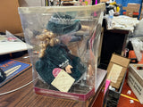 Vintage Gift Gallery Wind Up Music Box Porcelain Doll Green Dress Girl