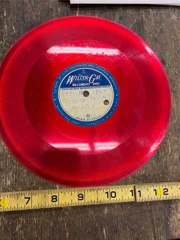 Chinese Temple Gongs Wilcox-Gay Recordio Discs Red 10" Record Sherzo 1962 1 off
