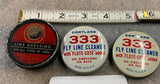 Vtg Cortland 333 Fly Line Cleaner tins Montgomery Ward Dressing Fishing collect!