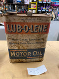 Vtg Lub-o-lene Motor Oil Gas tin Can 2 gallon Pittsburgh Petroliana Collector!