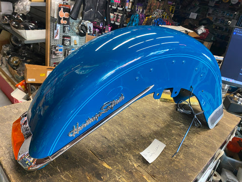 Real Teal Front Fender Harley Heritage Softail W Trim light Emblems 2001 FLSTC