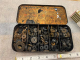 Vtg Golden State Washers Tin Box Plumber Radiator Rubber Faucet Sink Lot Tools!