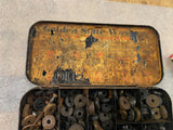 Vtg Golden State Washers Tin Box Plumber Radiator Rubber Faucet Sink Lot Tools!