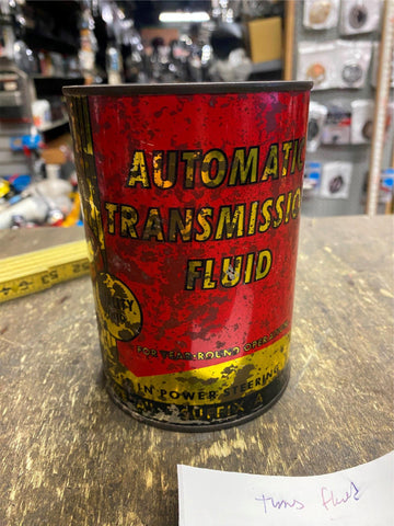 Vtg Full RC Automatic Transmission Fluid Power steering Oil Can Metal Auto Truck