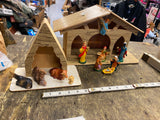 Vtg 50's Nativity Set Hard Plastic Christmas Display Manger Baby jesus Holiday!