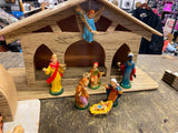 Vtg 50's Nativity Set Hard Plastic Christmas Display Manger Baby jesus Holiday!