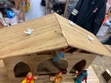 Vtg 50's Nativity Set Hard Plastic Christmas Display Manger Baby jesus Holiday!