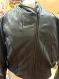 NEW Unik Premium Motorcycle LARGE Jacket Black Leather Women Zipper Lined