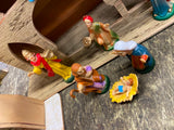 Vtg 50's Nativity Set Hard Plastic Christmas Display Manger Baby jesus Holiday!