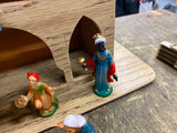 Vtg 50's Nativity Set Hard Plastic Christmas Display Manger Baby jesus Holiday!