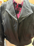 NEW Unik Premium Motorcycle LARGE Jacket Black Leather Women Zipper Lined