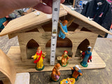 Vtg 50's Nativity Set Hard Plastic Christmas Display Manger Baby jesus Holiday!
