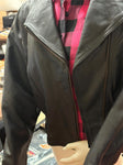 NEW Unik Premium Motorcycle LARGE Jacket Black Leather Women Zipper Lined