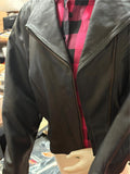 NEW Unik Premium Motorcycle XXL Jacket Black Leather Women Zipper Lined
