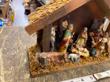 Vtg 60's Nativity Set Hard Plastic Christmas Display Manger Baby jesus Wise Men!