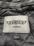 NEW Unik Premium Motorcycle LARGE Jacket Black Leather Women Zipper Lined