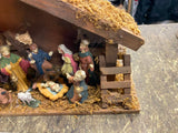 Vtg 60's Nativity Set Hard Plastic Christmas Display Manger Baby jesus Wise Men!