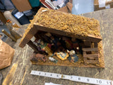 Vtg 60's Nativity Set Hard Plastic Christmas Display Manger Baby jesus Wise Men!