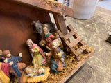 Vtg 60's Nativity Set Hard Plastic Christmas Display Manger Baby jesus Wise Men!