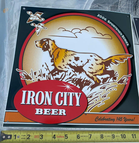 Vtg 06 Iron City Beer Sportsman Hunting Dog Breweriana Advertising Tavern Sign!