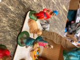 Vtg 50's Nativity Set Hard Plastic Christmas Display Manger Baby jesus Wise Men!