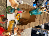 Vtg 50's Nativity Set Hard Plastic Christmas Display Manger Baby jesus Wise Men!