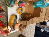 Vtg 50's Nativity Set Hard Plastic Christmas Display Manger Baby jesus Wise Men!