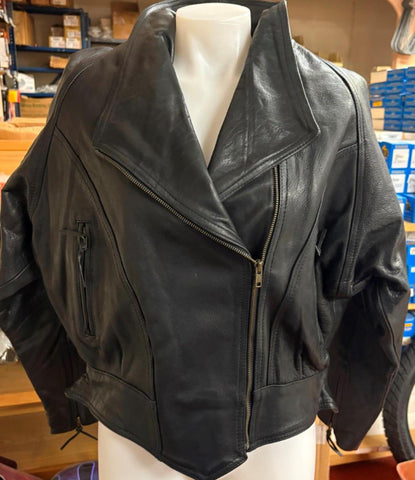 UNIK LEATHER APPARELS LADIES SIZE LARGE LEATHER JACKET BUTTON OUT LINING