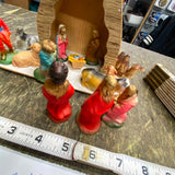Vtg 50's Nativity Set Hard Plastic Christmas Display Manger Baby jesus Wise Men!