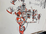 Vtg Poster Cutaway Engine Motor Triumph Bonneville T120 60's Advertising Sign!