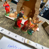 Vtg 50's Nativity Set Hard Plastic Christmas Display Manger Baby jesus Wise Men!