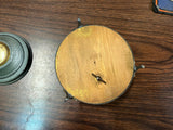 Vintage 1940s Made In USA Powder Music Box Aluminum Table Top Clock