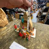 Vtg 50's Nativity Set Hard Plastic Christmas Display Manger Baby jesus Wise Men!