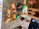 Vtg 60s Nativity Set Hard Plastic Christmas Display Manger Baby jesus Wise Men!