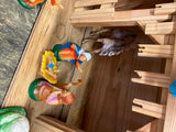 Vtg 60s Nativity Set Hard Plastic Christmas Display Manger Baby jesus Wise Men!
