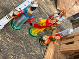 Vtg 60s Nativity Set Hard Plastic Christmas Display Manger Baby jesus Wise Men!