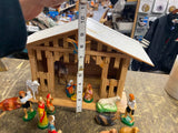 Vtg 60s Nativity Set Hard Plastic Christmas Display Manger Baby jesus Wise Men!