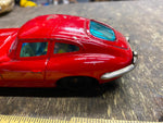 50's Bandai Jaguar XKE E type Tin Toy Japan Friction Car Vtg Pressed Steel Red!