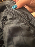 NEW WOMANS MOTORCYCLE YUKON LEATHER JACKET SZ 12 ZIP OUT LINER CONCEALED POCKETS