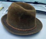 Vtg Fedora Olive Green Hat 1923 Grand Prix Italy Ceridaza Zoot Suit Mens Antique