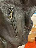 NEW WOMANS MOTORCYCLE YUKON LEATHER JACKET SZ 12 ZIP OUT LINER CONCEALED POCKETS