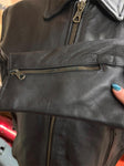 NEW WOMANS MOTORCYCLE YUKON LEATHER JACKET SZ 12 ZIP OUT LINER CONCEALED POCKETS