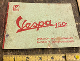 Vtg vespa 150 owners manual Book Orig Scooter 1950's OEM Early