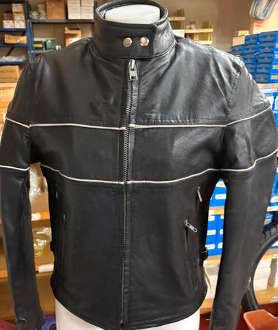 NEW CYCLE LEATHER UNISEX LARGE LEATHER JACKET ZIP OUT LINER VENTED