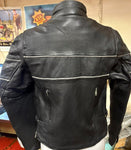 NEW CYCLE LEATHER UNISEX LARGE LEATHER JACKET ZIP OUT LINER VENTED