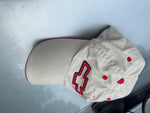 Vtg Official Chevy Baseball Hat Cap White Bowtie Logo GM General motors Camaro