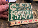 1941 Pennsylvania Resident Hunting License tag Metal Vtg PA Game Commission Hunt
