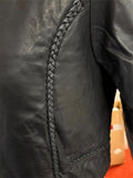 NEW UNIK ULTRA LEATHER JACKET MOTORCYCLE LADIES SIZE EXTRA LARGE BRAID TRIM