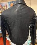 NEW UNIK ULTRA LIGHT LEATHER JACKET  LADIES SIZE MEDIUM BRAID TRIM