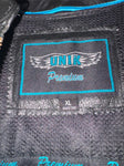 UNIK PREMIUM LADIES X-LARGE LEATHER JACKET BLUE EMBROIDER VENTED ZIP OUT LINING